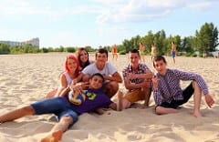 Group of teens at the beach by be creator teenagers photo